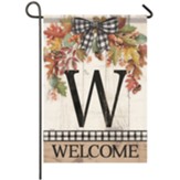 W, Welcome, Autumn Spray, Monogram Flag, Small