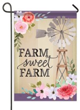 Farm Sweet Farm, Floral Windmill, Foil Flag, Small