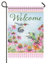 Welcome, Coneflowers & Hummingbirds, Small Flag
