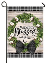 Simply Blessed Cotton Wreath, Small Flag