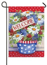 Welcome, Patriotic Flowers, Flag, Small