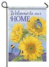 Welcome To Our Home, Sunflowers, Small Flag
