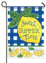 Sweet Summertime, Lemons, Glitter Flag, Small