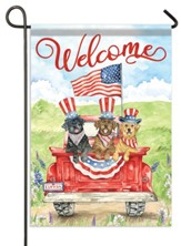 Welcome, Patriotic Pups, Flag, Small