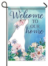 Welcome to Our Home, Floral Dog, Foil Flag, Small
