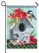 Holiday Joy Birdhouse, Small Flag
