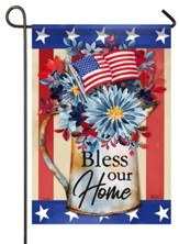 Americana Floral/Bless Our Home Garden Flag, Small