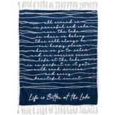 Life Is Better At The Lake Plush Blanket, Navy