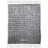 The Lord's Prayer Plush Blanket, Grey