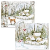 Snowy Scene, Assorted Christmas Cards, Set of 18