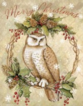 Owl Pinecone Christmas Cards, Box of 18