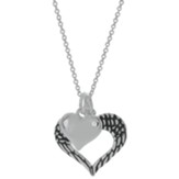 Feather Heart Silver Plated Necklace