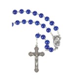 Glass Rosary Beads, Blue