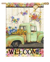 Welcome, Pickup Truck, Fresh Flowers, Flag, Large