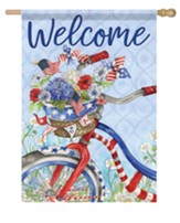 Welcome, Patriotic Summer Bike, Flag, Large