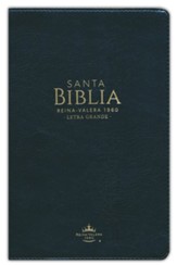Reina Valera 1960, tamano manual, letra grande, imitacion piel negro con indice (Handy Size Bible, Large Print, Black, Indexed) - Imperfectly Imprinted Bibles