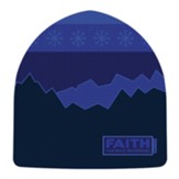 Faith Can Move Mountains, Beanie Hat, Blue