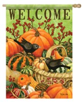 Welcome, Birds and Gourds, Flag, Large