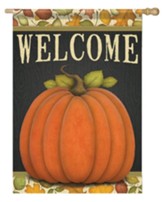 Welcome Pumpkin Flag, Large
