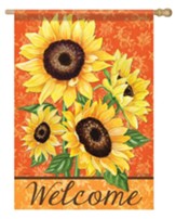 Welcome, Sunflowers, Flag, Large