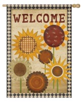 Welcome Primitive Sunny Flag, Large