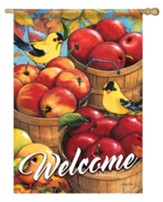 Welcome, Baskets and Birds, Flag, Large
