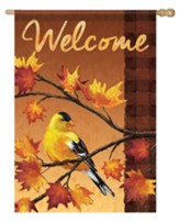 Welcome, Beautiful Finch, Flag, Large