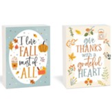 I Love Fall Most Of All, Give Thanks With A Grateful Heart Reversible Plaque