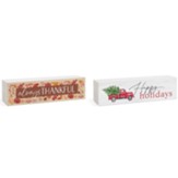 Always Thankful, Happy Holidays Reversible Tabletop Plaque, Long