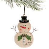 Joy Christmas Snowman Ornament