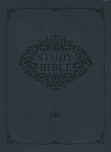 KJV Study Bible--soft leather-look burgundy/black (indexed) with zipper