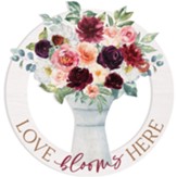 Love Blooms Here Flower Shape Circle Sign