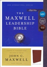 NIV, Maxwell Leadership Bible, 3rd  Edition, Genuine Leather, Brown, Comfort Print