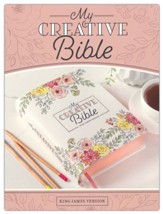 KJV My Creative Bible--soft leather-look, white floral