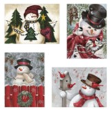 Snowman At Fence, Assorted Christmas Cards, Box of 12, KJV