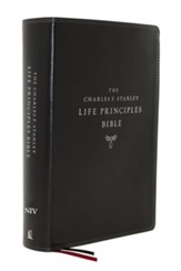 NIV Charles F. Stanley Life Principles Bible, 2nd Edition, Comfort Print--soft leather-look, black (indexed)