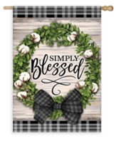 Simply Blessed Cotton Wreath, Large Flag