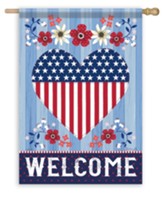 Welcome, American Heart, Flag, Large