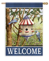 Welcome, Bluebirds, Flag, Large