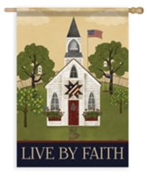 Live By Faith Americana Church, Large Flag