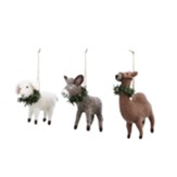 Journey Wool Felt Nativity Animal Ornaments, Set of 3