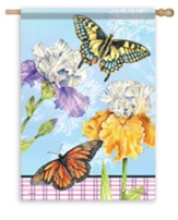 Iris, Butterflies, Flag, Large