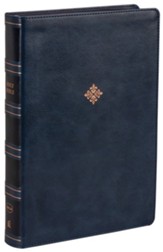 NKJV Giant-Print Center-Column Reference Bible, Comfort Print--soft leather-look, blue