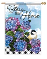 Bless This Home, Hydrangeas, Large Flag