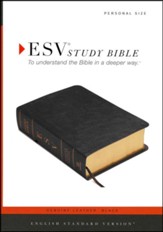 ESV Personal-Size Study Bible-genuine leather,  black