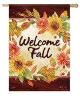 Welcome Fall Watercolor, Large Flag
