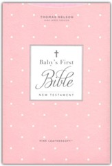 KJV Baby's First New Testament--soft leather-look, pink