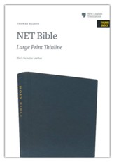 NET Thinline Large-Print Bible--genuine leather, black (indexed)