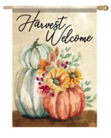 Harvest Welcome Watercolor, Large Flag