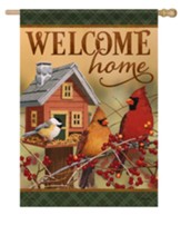 Welcome Home Birdhouse, Large Flag
